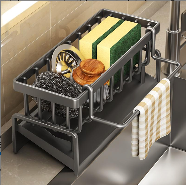 All-in-One Kitchen Sink Organizer for Cleaning Essentials