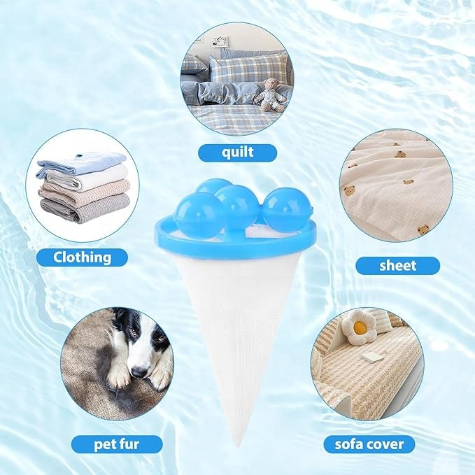 Washing Machine Hair and Lint Catcher (3 Pcs) +(Free 5Pcs Cleaner Tablets)