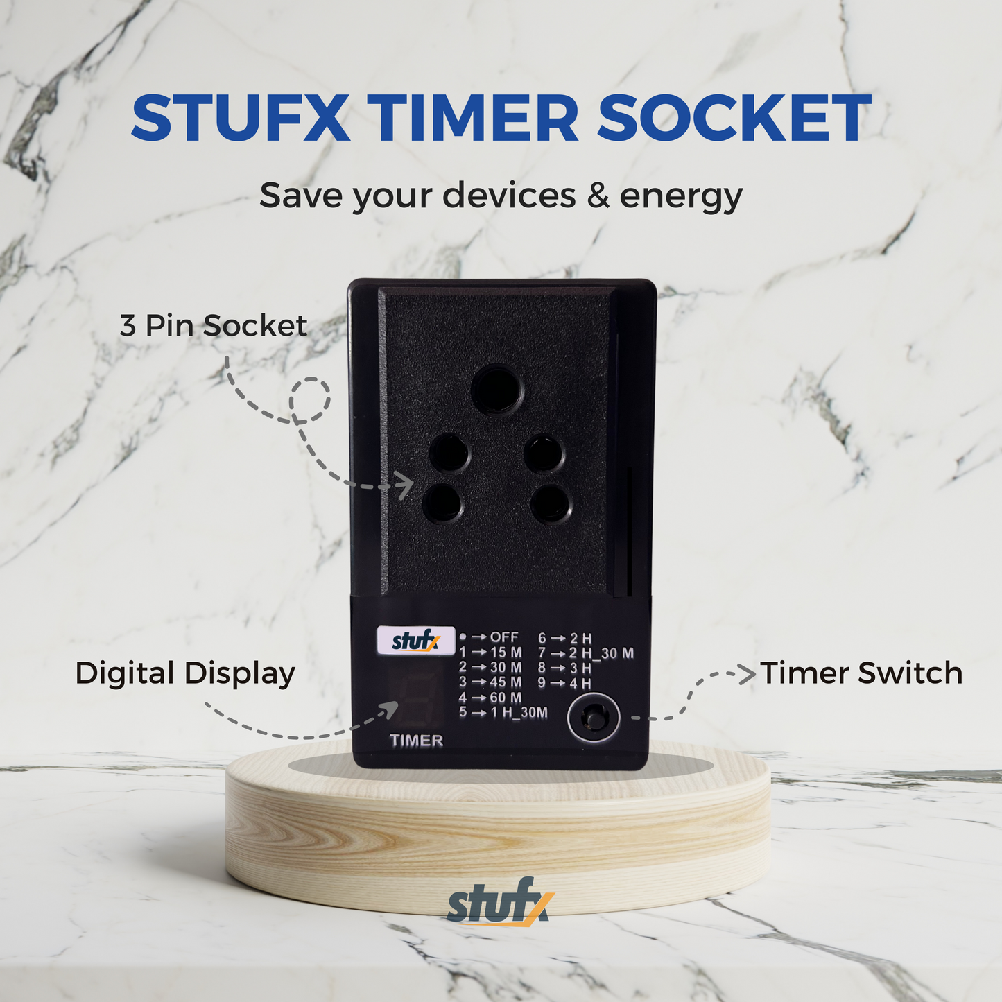 Auto Cut Off Timer Socket - Protect Your Equipment Battery from Over Charge ⚡