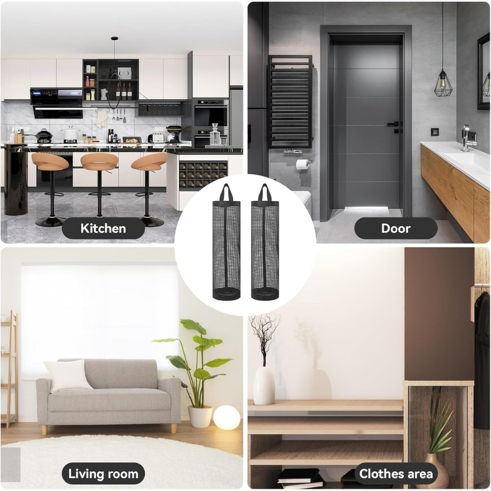 Mesh Plastic & Grocery Bag Storage Organizer (Pack of 2)