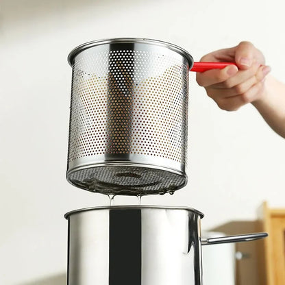 Stainless Steel Deep Frying Pot with Strainer Basket (1200ml)