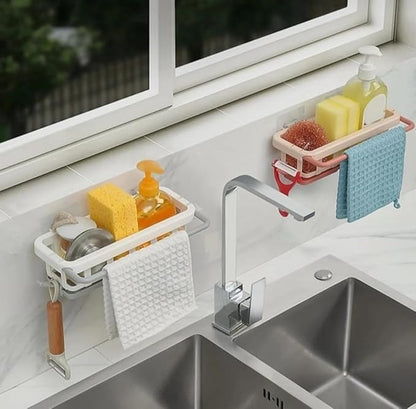 Retractable Sink Storage Tray with Drying Basket