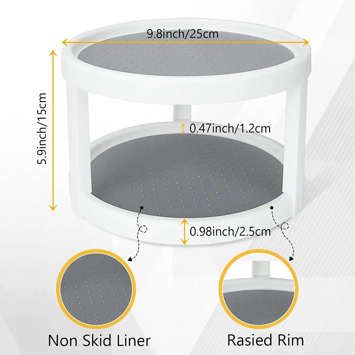 Multipurpose 2 Tier Rotating Storage Rack