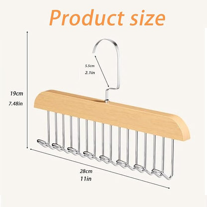Space Saving 8 Hooks Wooden Hangers ( Pack of 2 Pcs )