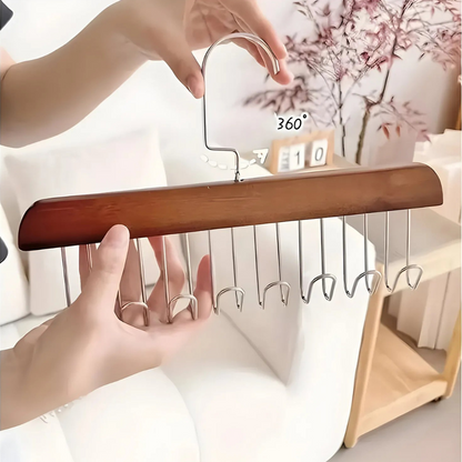 Space Saving 8 Hooks Wooden Hangers ( Pack of 2 Pcs )