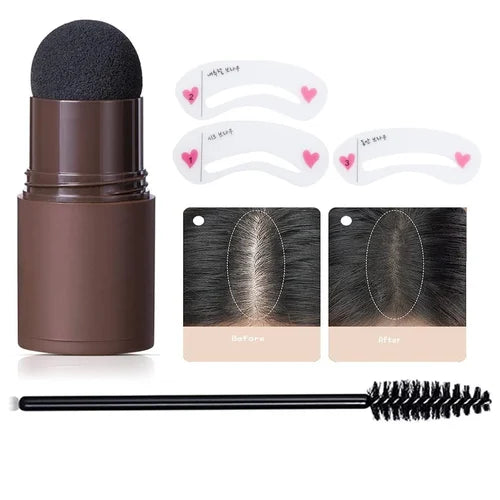 Hairline & Eyebrow Shadow Powder Stick ( 3 Eyebrow Stencils + Brush Free )