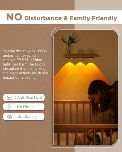Motion Sensor LED Light Bar, 40cm Rechargeable, 3 Color Modes with Magnetic Install
