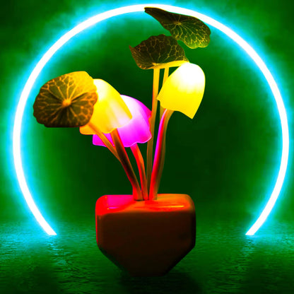Auto On/Off Color Changing Sensor LED Mushroom Lamp