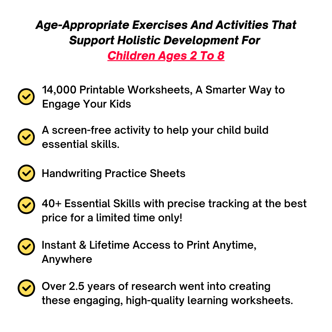 14000+ Kids Engaging Activity Printable Worksheets for 2 - 8 Years Old | Soft Copies