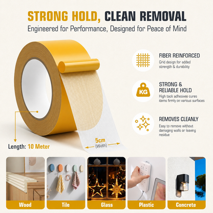Strong Grip Double-Sided Mesh Tape (5cm*10meter)
