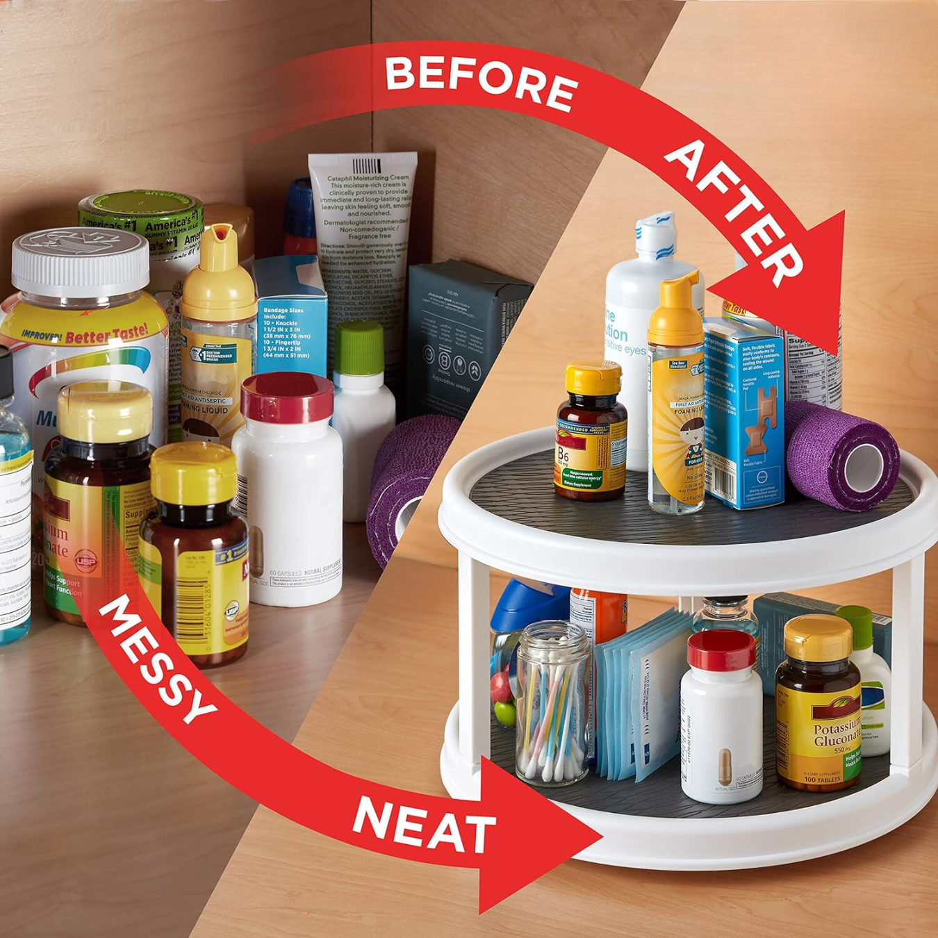 Multipurpose 2 Tier Rotating Storage Rack