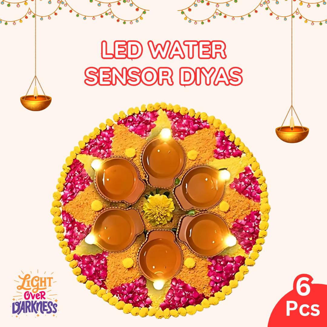 LED Water Sensor Magic Diyas with Ambient Lights (Pack of 6)- 🎆 Pre-Diwali Mega Sale 🌟