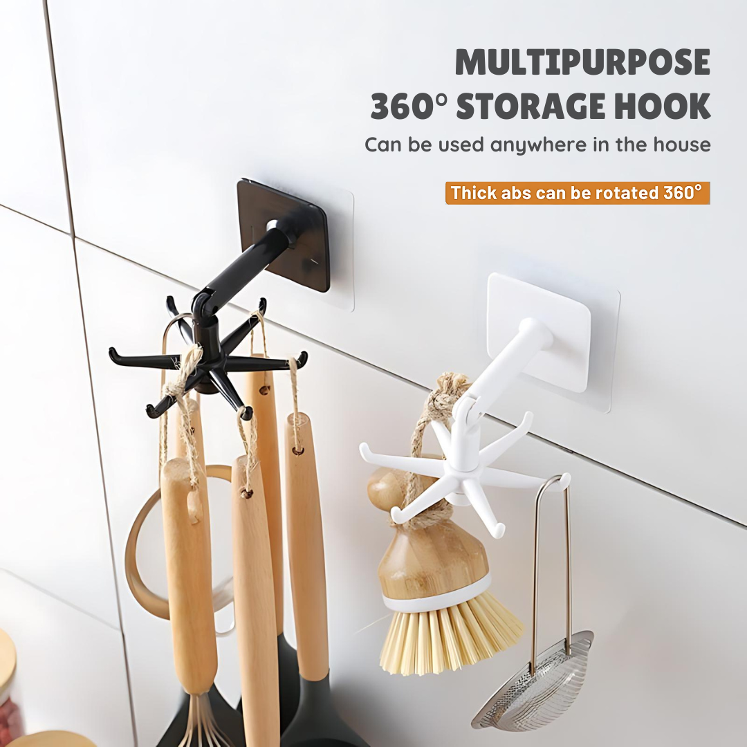 Multi-purpose 360° Rotating Folding Storage Hook