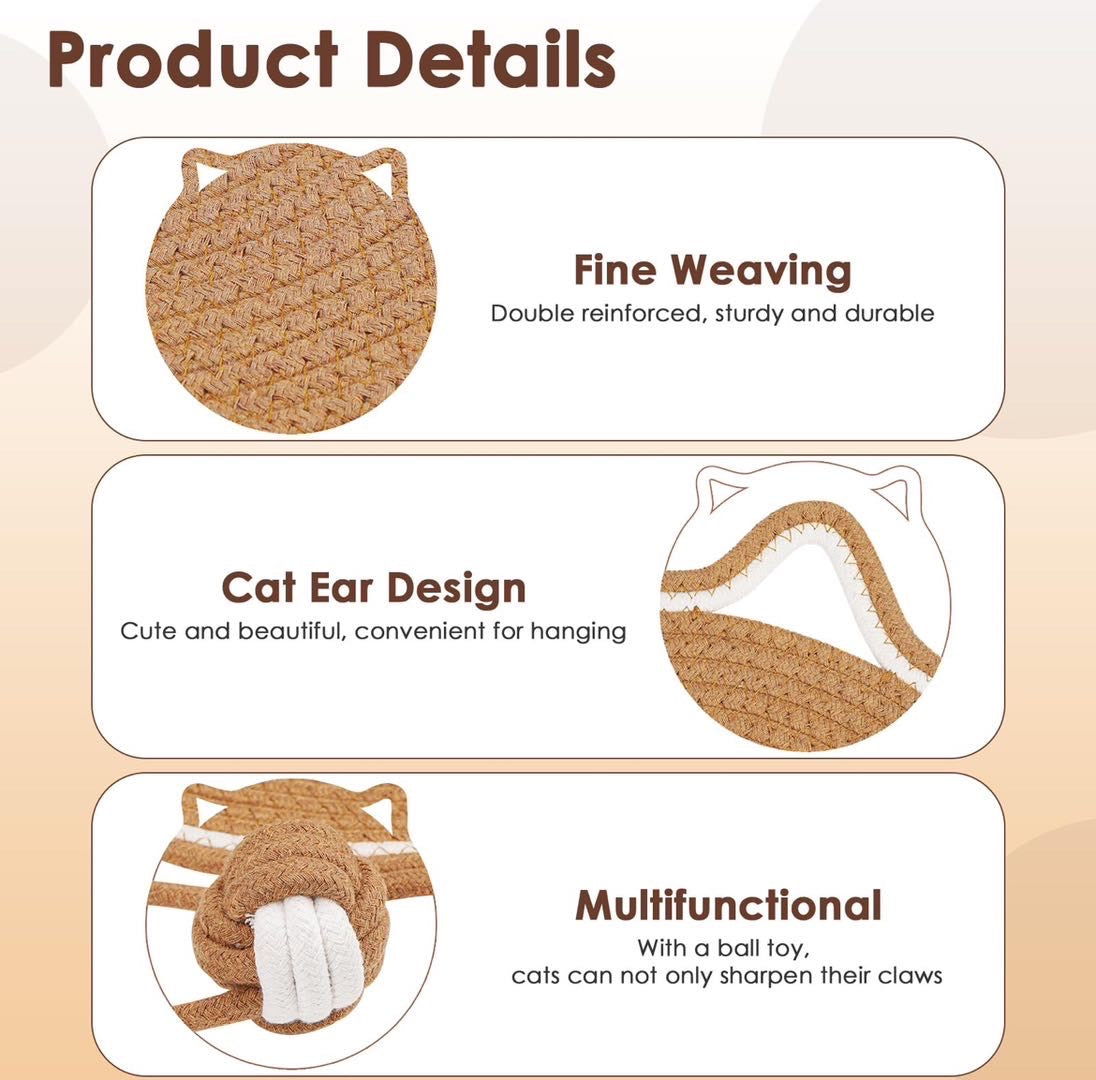 Cat scratch mat with interactive ball