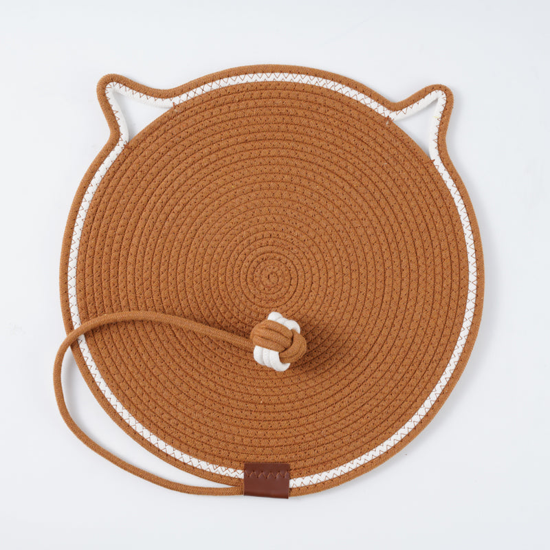 Cat scratch mat with interactive ball