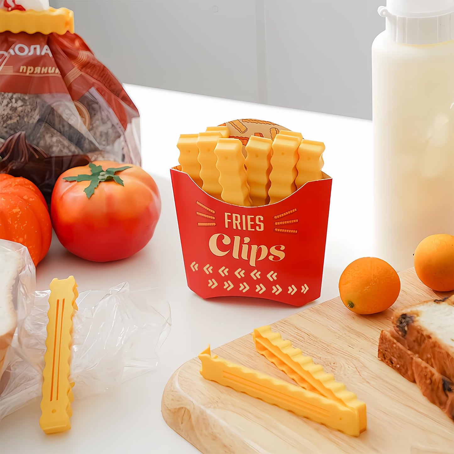 French Fries Shaped Sealing Clips in a Magnetic Box