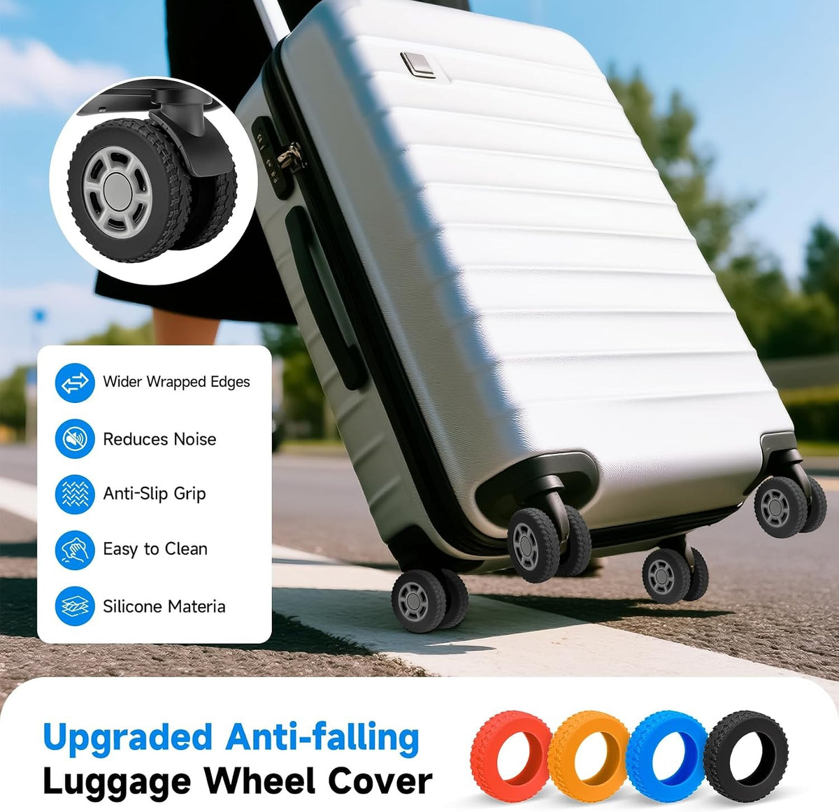 Luggage Wheel Covers 8Pcs