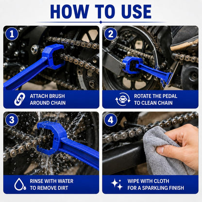 3-Sided Motorcycle Chain Cleaning Brush