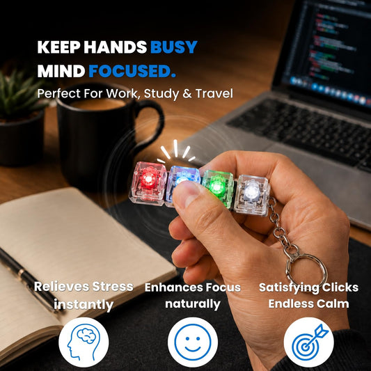 LED Keyboard Fidget Keychain