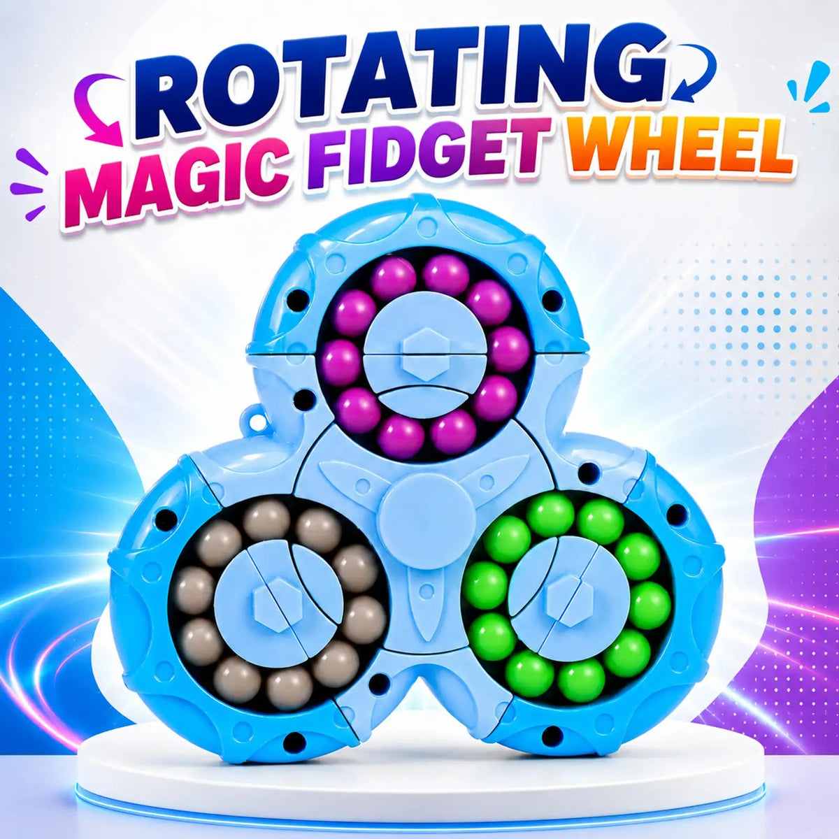 3-Wheel Rotating Bead Puzzle Spinner