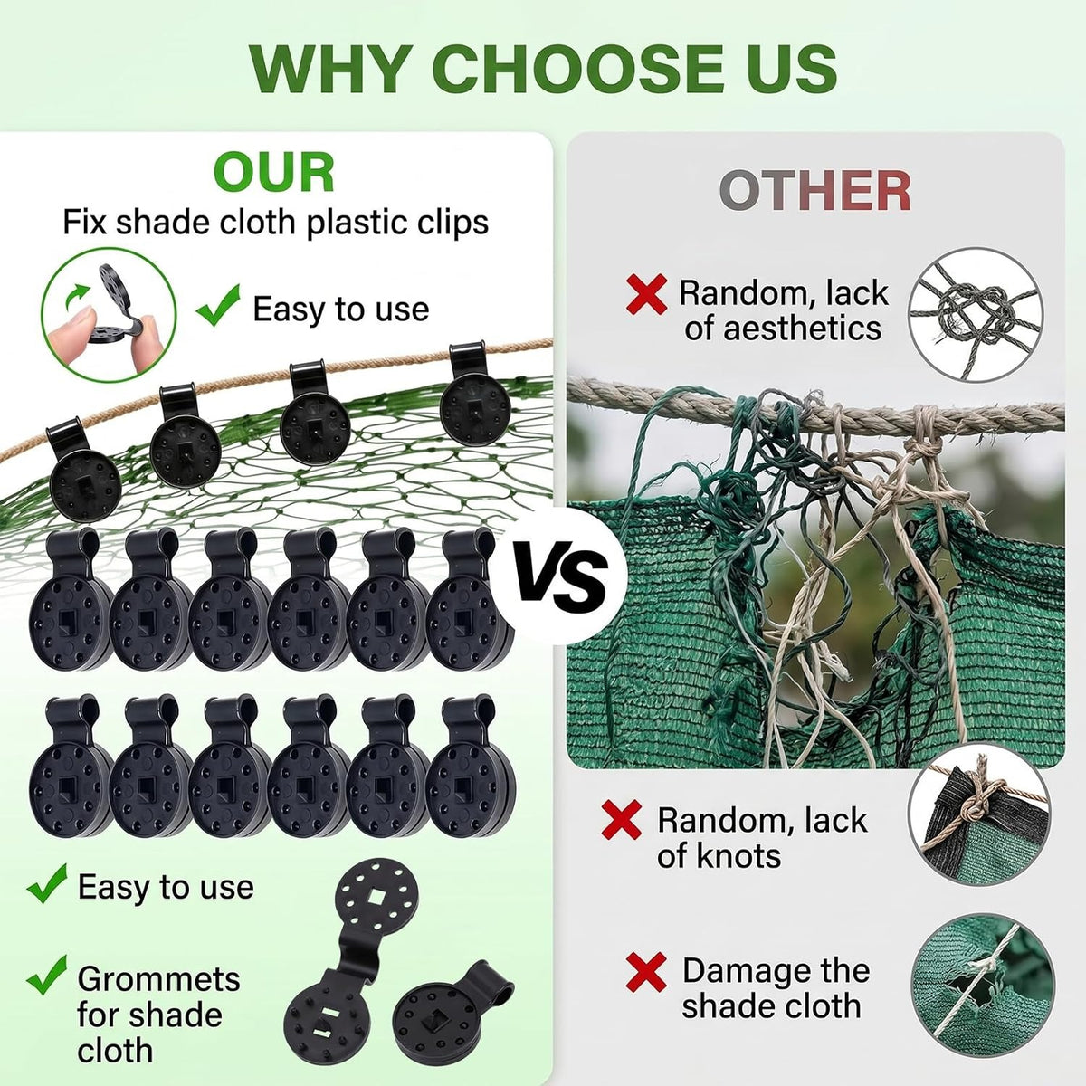Sun Shade, Garden Nets Fixing Clips