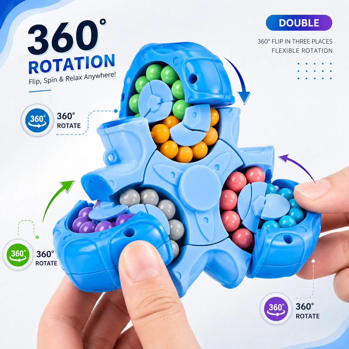 3-Wheel Rotating Bead Puzzle Spinner