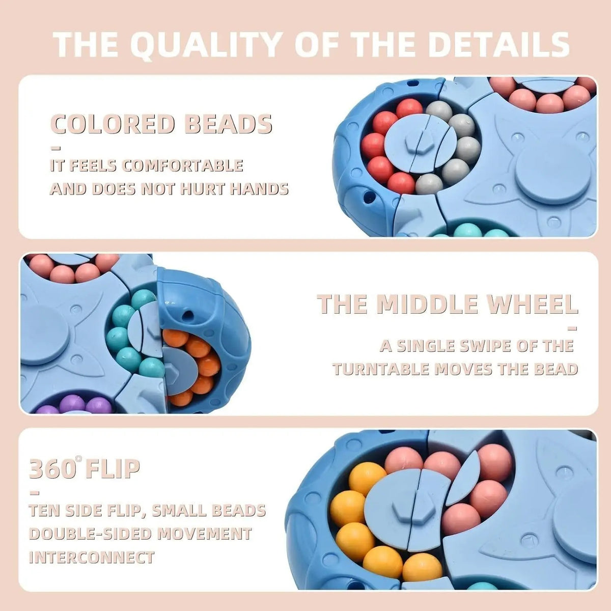 3-Wheel Rotating Bead Puzzle Spinner