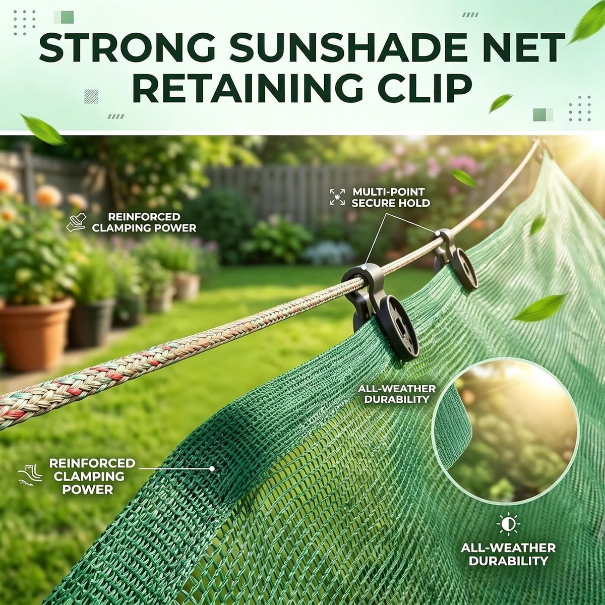 Sun Shade, Garden Nets Fixing Clips