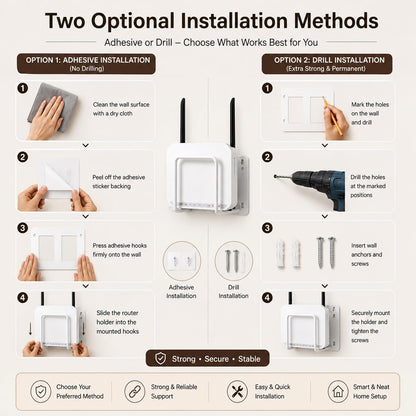 Metal Wall Mounted Shelf for WiFi Router & Modem