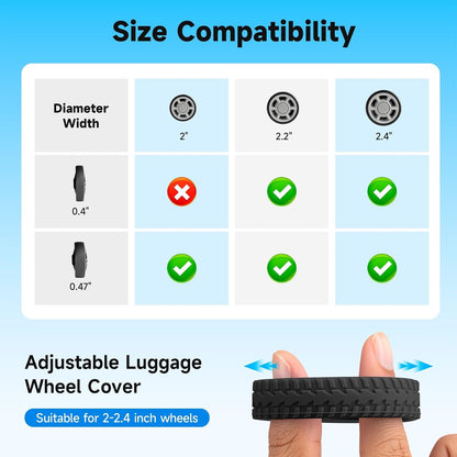 Luggage Wheel Covers 8Pcs