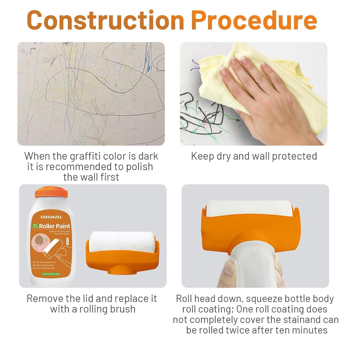 Wall Repair Roller Brush & Paint