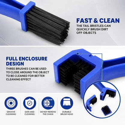 3-Sided Motorcycle Chain Cleaning Brush
