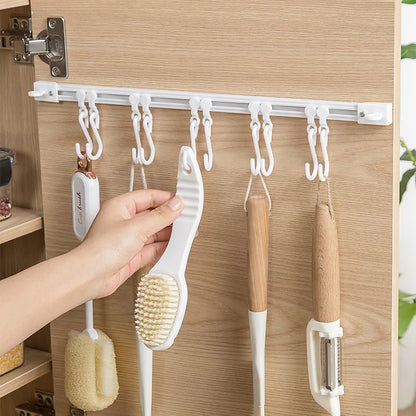 Multipurpose Sliding Hook Rail with 10 Adjustable Hooks